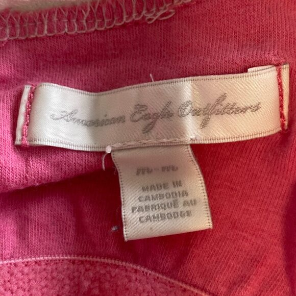 American Eagle Pink Lace Y2K Tank Top Size Medium - Picture 6 of 6